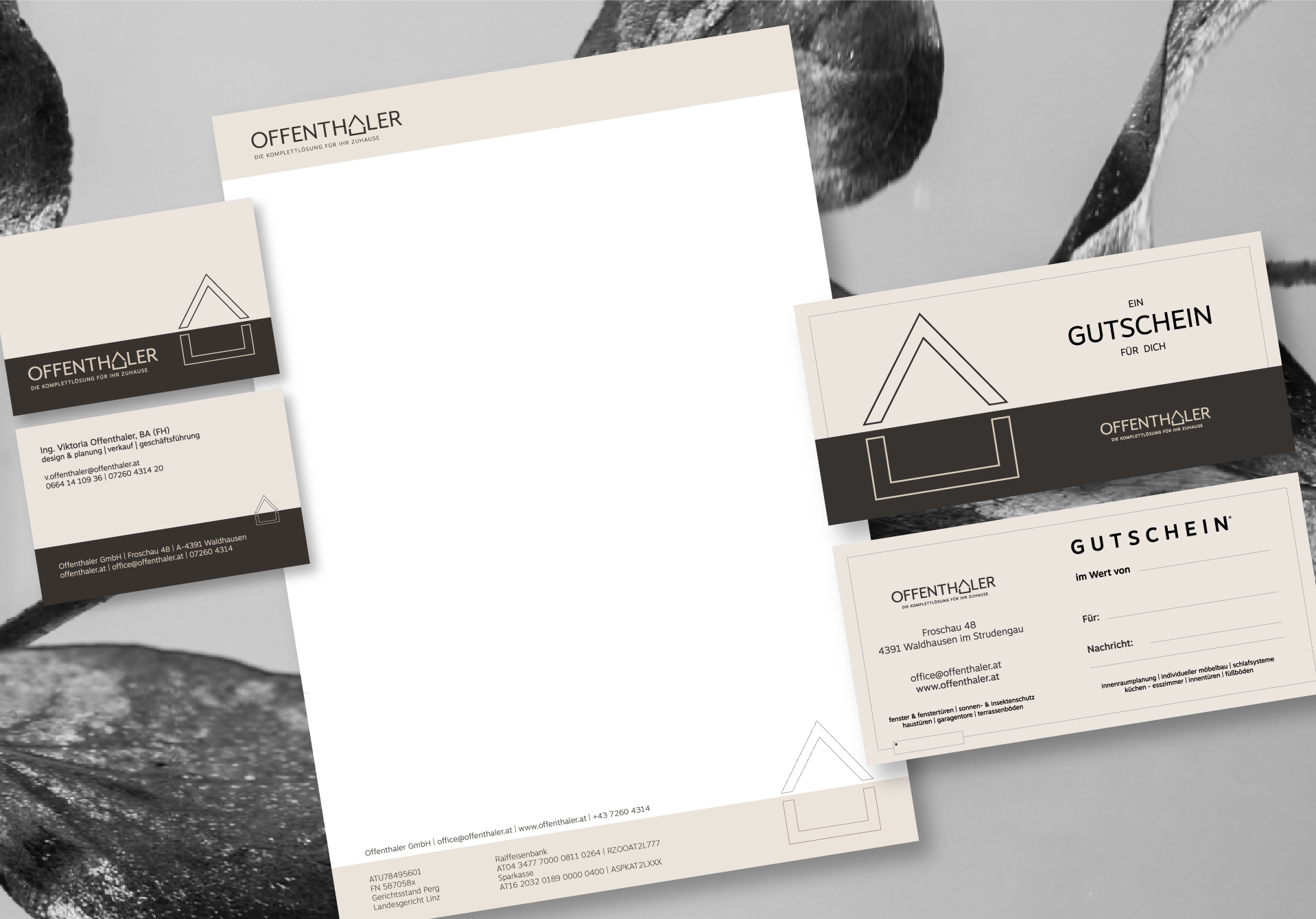 Offenthaler-GmbH-Visitenkarte-Briefpapier-Gutschein